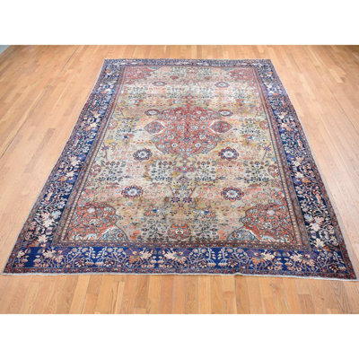 One-of-a-Kind 8'4" X 11'6" 1900s Wool Area Rug Green
