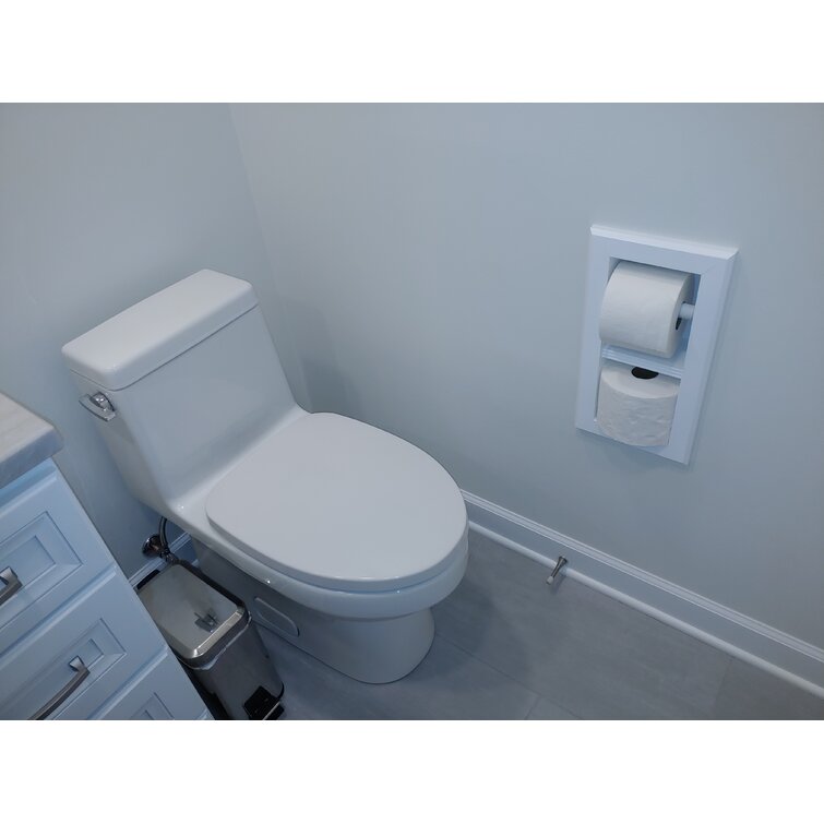 Highlands-19 Solid Wood Recessed in wall Double Toilet Paper holder with  cabinet - 14 x 16.25