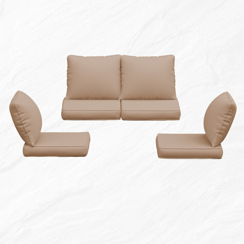 Ensemble de coussins de remplacement pour l'extérieur de 4 po d'épaisseur - 4 coussins de siège, 4 coussins de dossier, Beige
