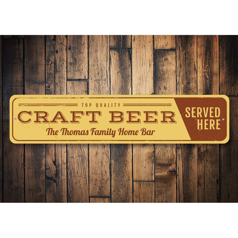 Plaque en aluminium Craft Beer, H 4 po x l 18 po x P 0,04 po