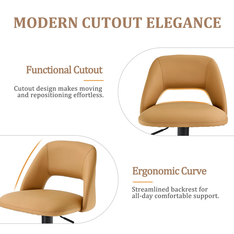 Swivel Yes Bar Stool, Camel / Black