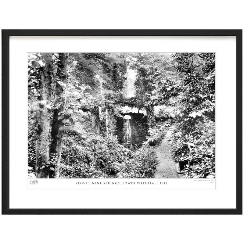 Yeovil, Nine Springs, Lower Waterfall 1912 - Single Picture Frame Print, 60cm H x 80cm W x 2.3cm D