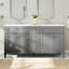 Meuble-lavabo double 60 po en bois massif avec plateau en acrylique gris-572245145