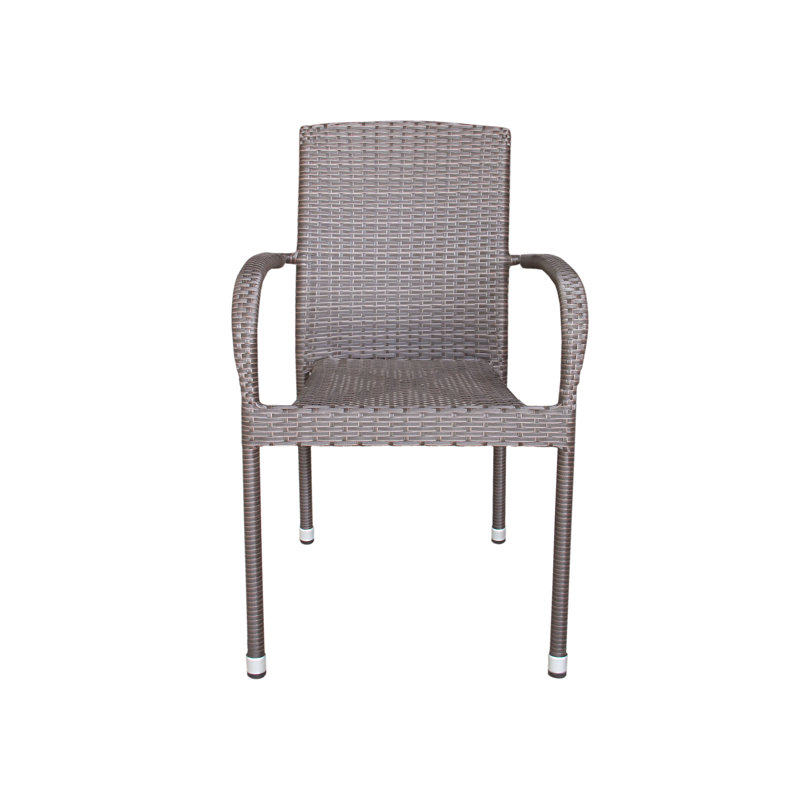 Fauteuil de patio empilable Artorias, Brun