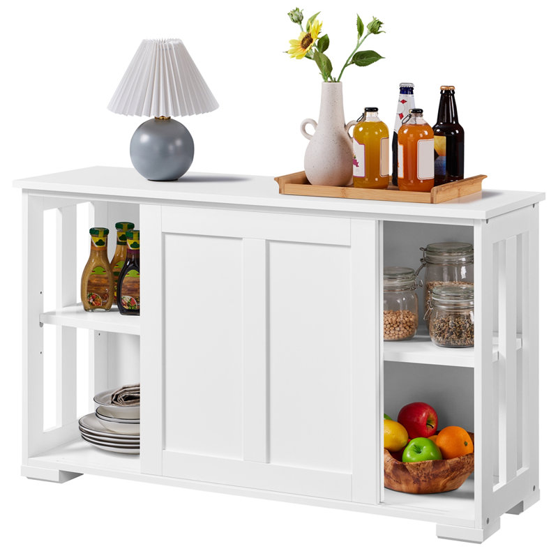 107cm Multifunctional Sideboard with Concealed Storage, White