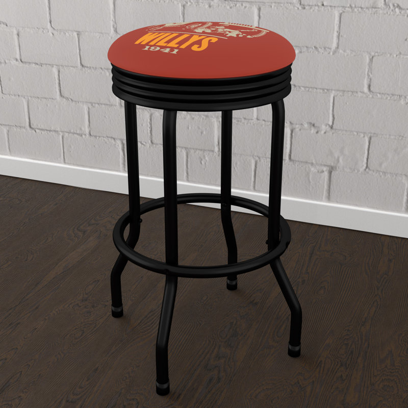 Swivel Upholstered Counter Stool with Steel Frame