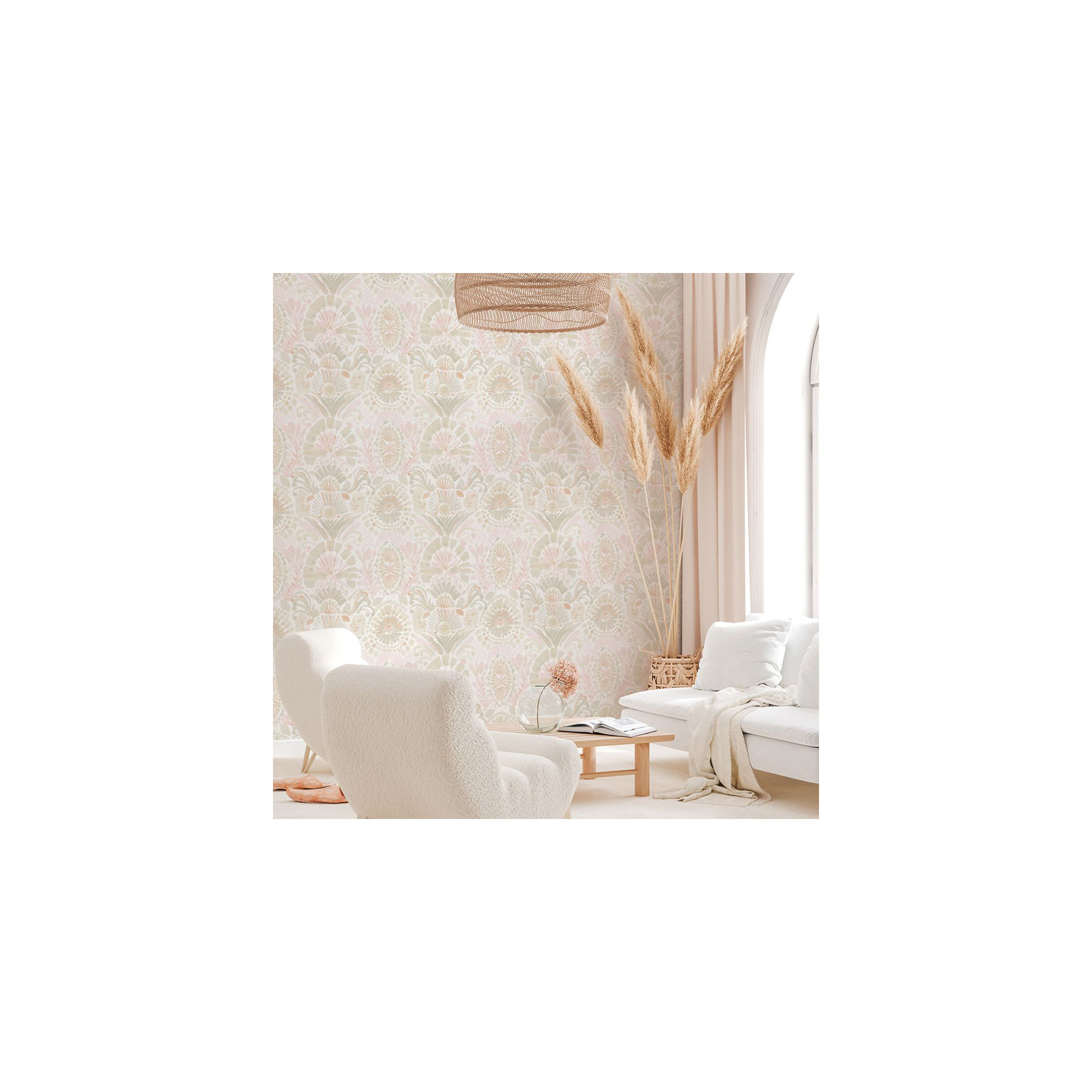 Bohemia Peel and Stick Wallpaper, Wandering Rose, 16.5" L x 20.5" W