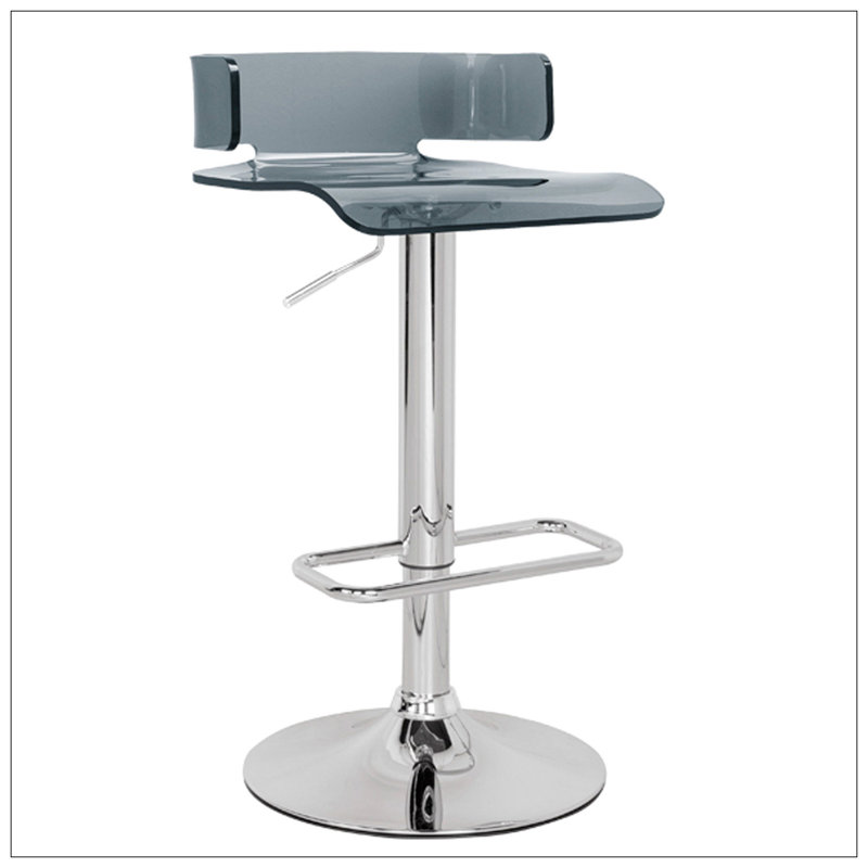 Tabouret pivotant gris et chrome