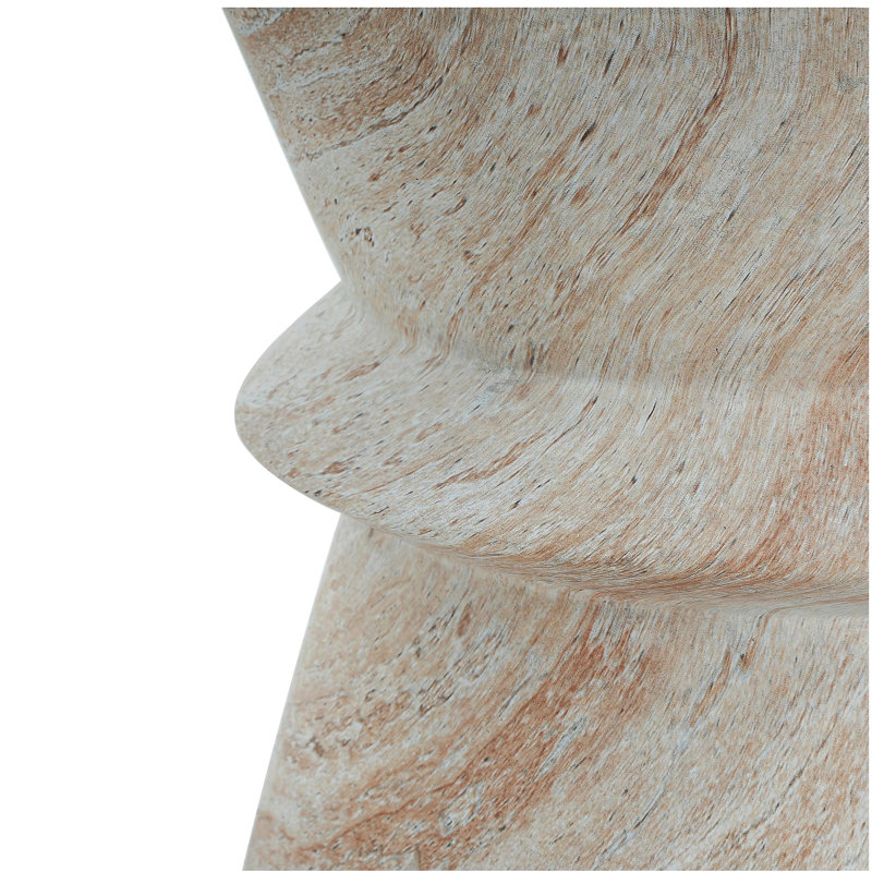 Table d'appoint d'extérieur / d'intérieur en béton léger, finition travertin