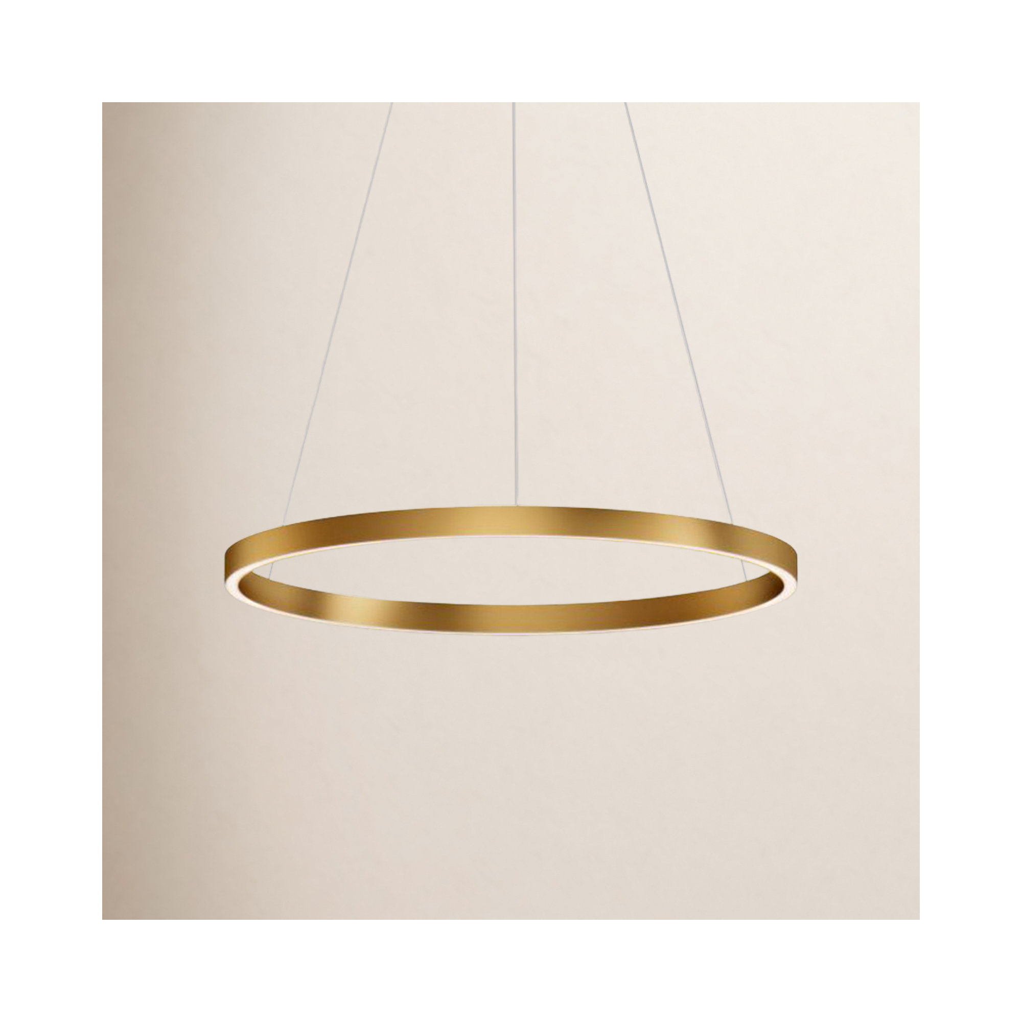Mills Single Light Dimmable LED Pendant, 1.25" H x 23.5" W x 23.5" D, Gold