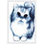 Chat ombré bleu - Reproduction d'art sur papier encadré-22056819