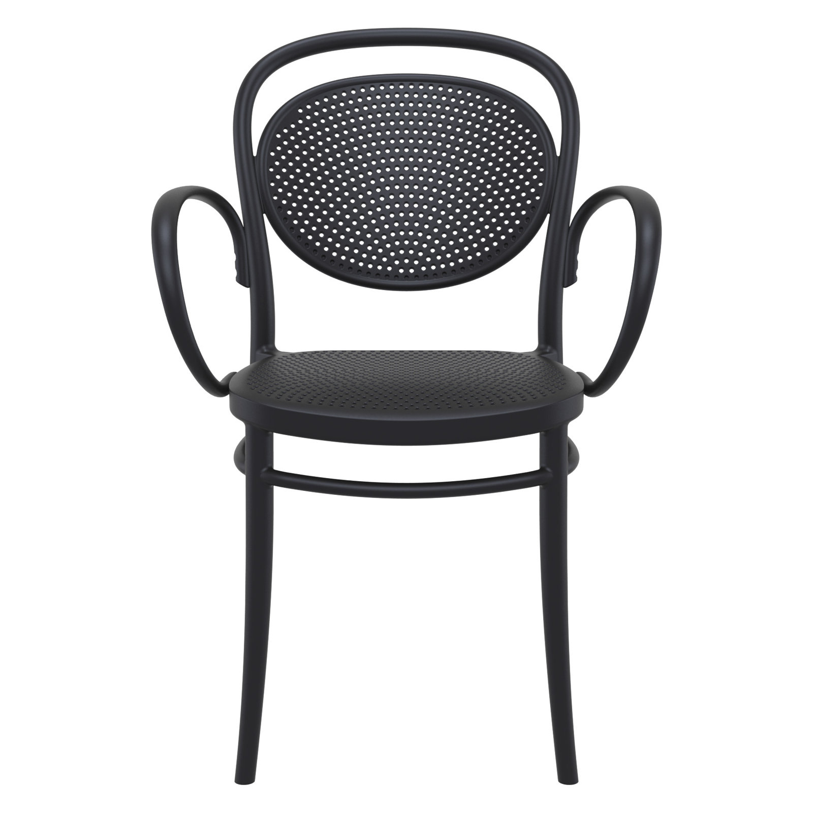 Farrah Stackable Patio Armchair, Black