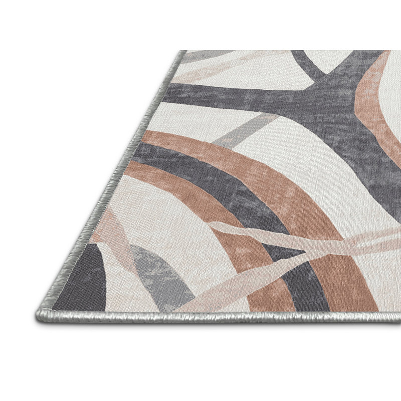 Machine Washable White Area Rug, Square 3'