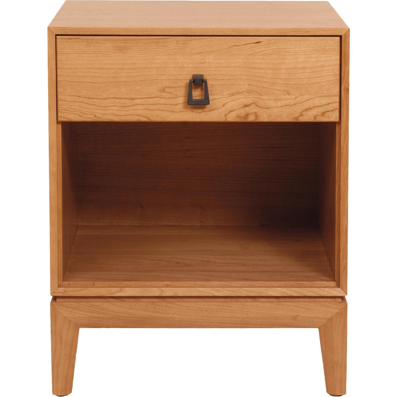 Mansfield 1 - Drawer Solid Wood Nightstand, Natural Cherry, Conventional