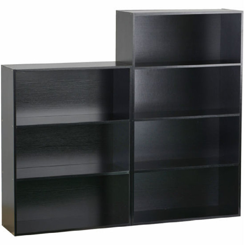 Bibliothèque à 7 tablettes - Noyer, Noir