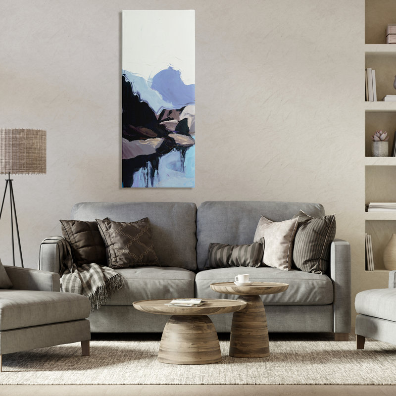 «Flowing Abstract Mountains», art mural par Julie Denise, H 48 po x l 20 po