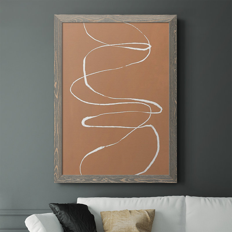 «Terracotta Drift I», reproduction encadrée de qualité supérieure - prête à être accrochée, Pas de tapis