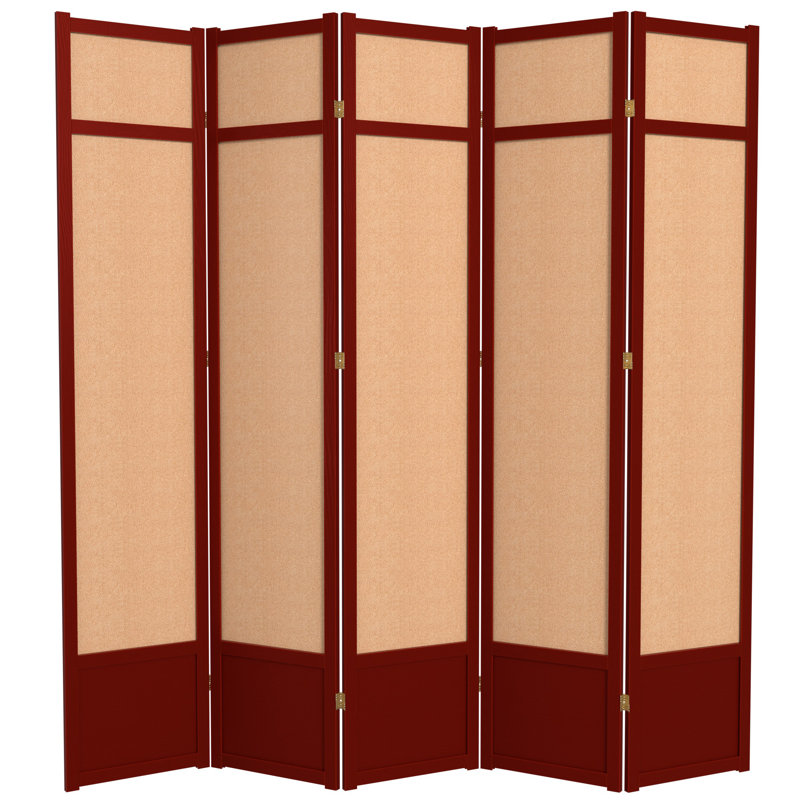 Cloison pliante Clarke, Bois de rose, 5 panneaux