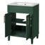 Meuble-lavabo de salle de bain d'une largeur de 24 po, lavabo en céramique intégré, armoire à 2 portes, solution d'espace pour tablettes moyennes et réglables, dimension gracieuse de la conception du lavabo, rangement, petits espaces,
