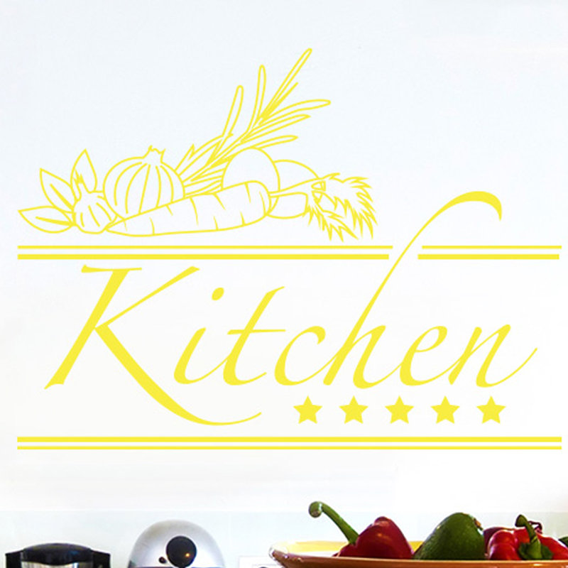 Food & Beverage Non-Wall Damaging Wall Decal, Bright Yellow, Medium