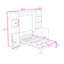 Grand lit escamotable en bois avec tablettes et armoires intégrées-358215125