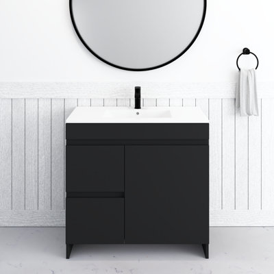 Shalem 36'' Single Bathroom Vanity with Porcelain Top