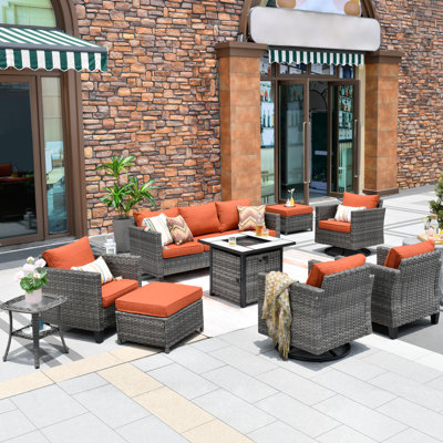 GRST Wicker/Rattan 7-Person Seating Group with Cushions
