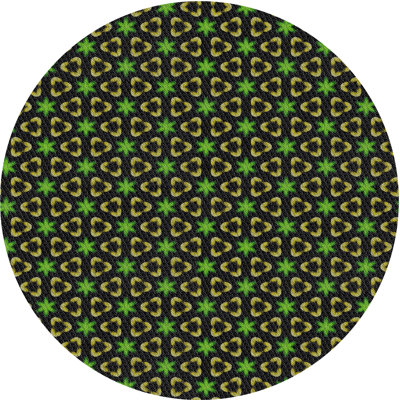 Tapis décoratif vert géométrique