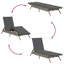  Chaise longue en rotin de polyuréthane gris, acier thermolaqué