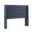 Navy Upholstered Headboard For Queen Bed, Button With Double Nailhead Accents, Adjustable Height Metal Legs Transitional Tufting, Trim, Black Height,-1538669346