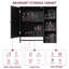 Armoire de rangement murale pour salle de bain, armoires à pharmacie avec grande porte miroir, tablettes réglables et trois niveaux de rangement ouverts (meuble-lavabo non inclus)-1509070359