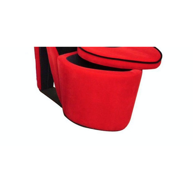 Chaise rembourrée 32,86 po, Tissu noir / rouge