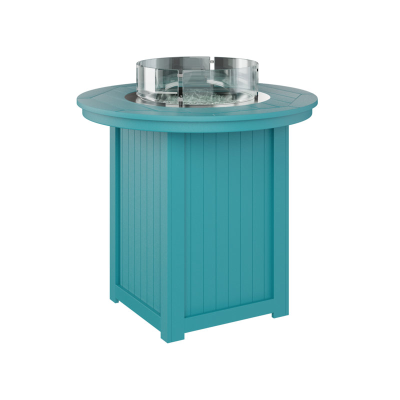 Berlin Gardens Donoma 44″ Round Bar Fire Pit Table, Aruba Blue