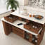Îlot de cuisine extensible avec rangement, petite cuisine moderne en bois aggloméré