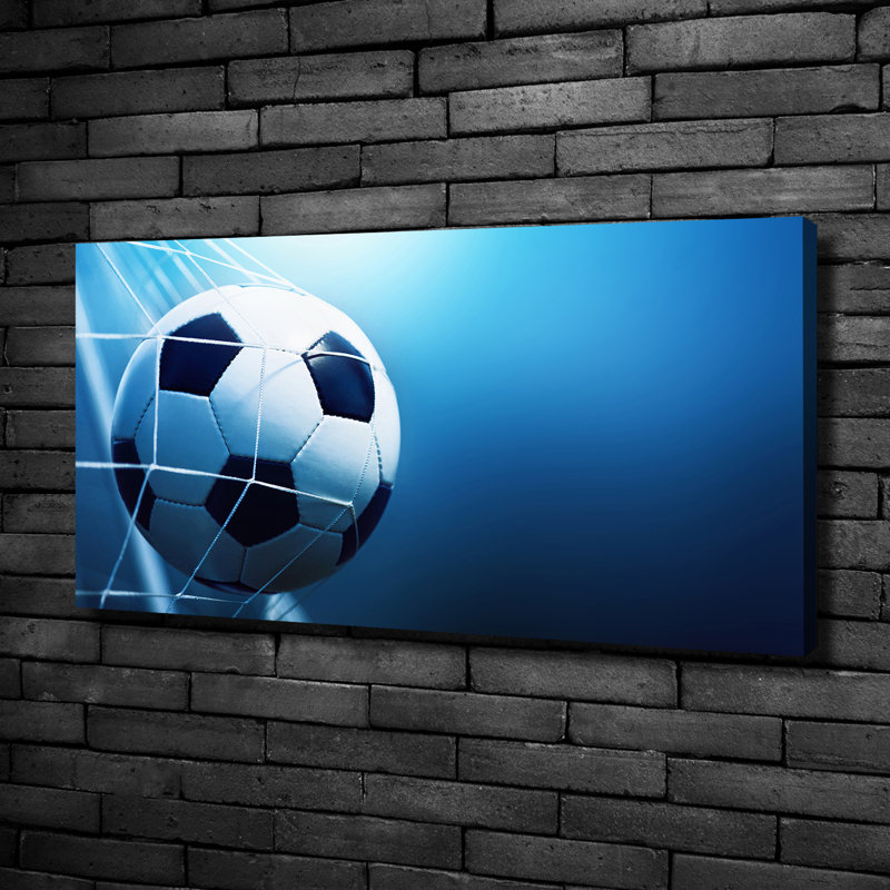 Ball In The Goal - No Frame Print on Canvas, 50cm H x 100cm W, No Frame