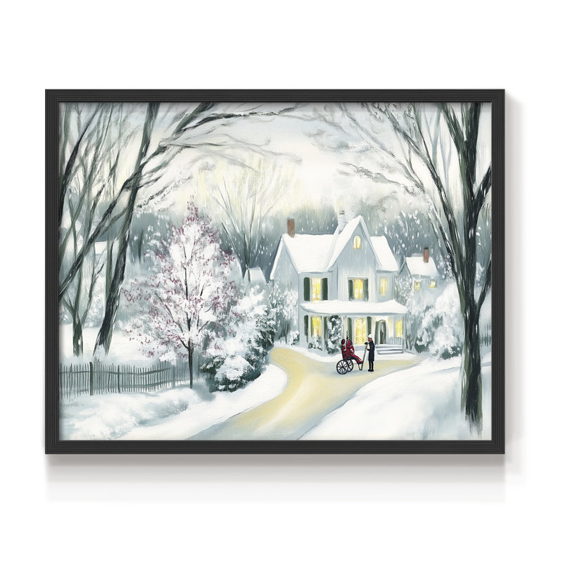 Art de Noël - DCLIV - Reproduction encadrée - Restickable, H 8 po x l 10 po, Noir, noir, noir, noir