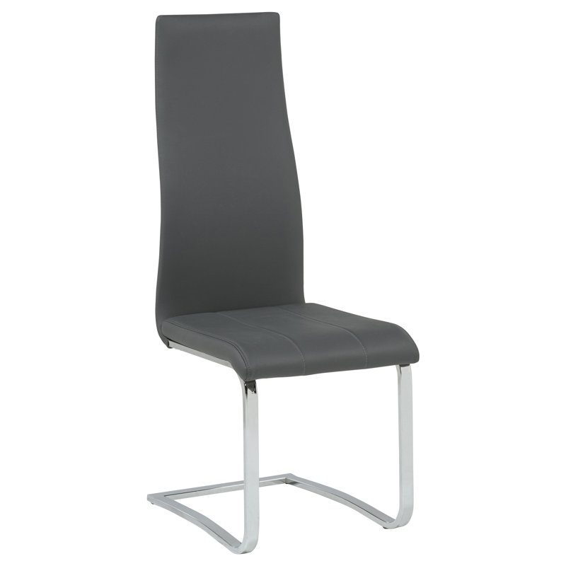 Chaise d'appoint rembourrée Angelisha, Gris, Chrome