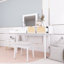 Classic Wood Makeup Vanity Set With Flip-Top Mirror