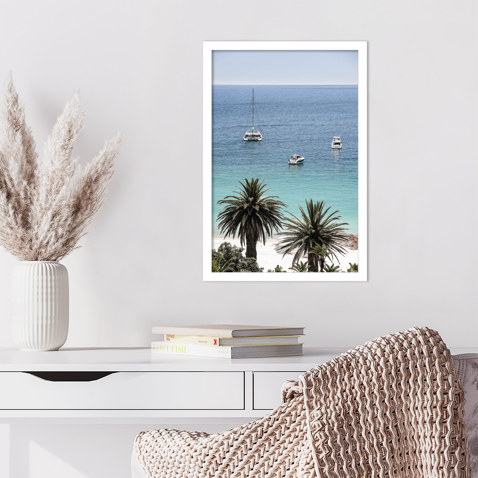 Rothschild "Camps Bay Beach" Print, White, 21" H x 15" W