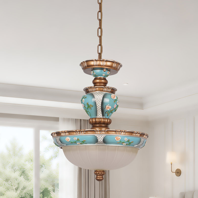 Lustre à 3 lumières de style champêtre rétro français (ampoules incluses)