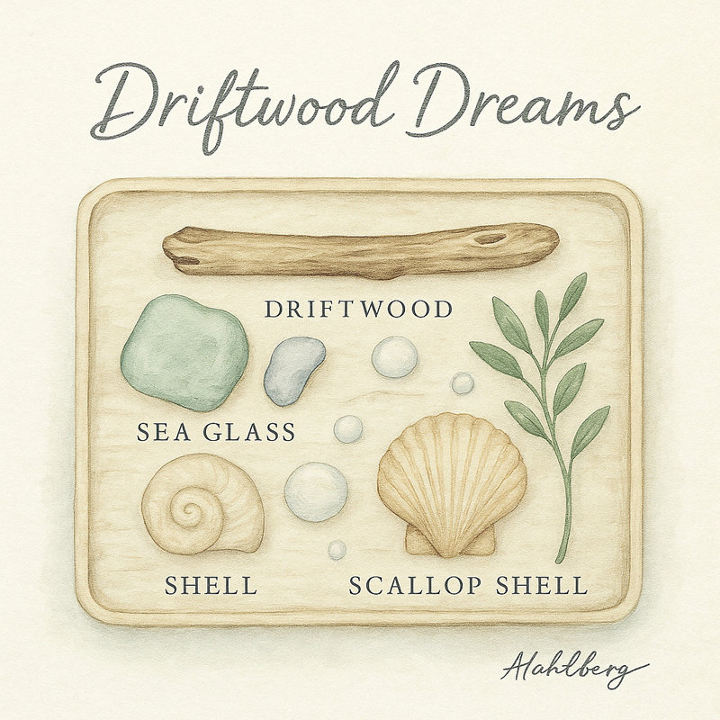 "Driftwood Dreams", art mural sur toile éléments côtiers, H 30 po x l 30 po