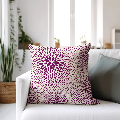 Bavaria Floral Spun Polyester Indoor/Outdoor Reversible Throw Pillow