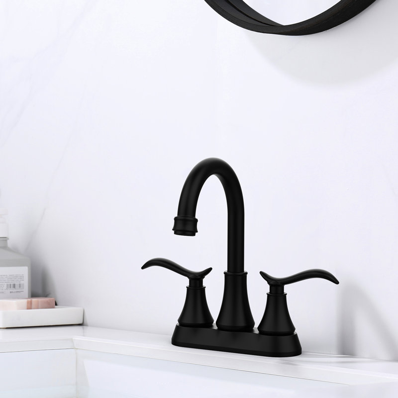 Robinet de salle de bain moderne 2 avec pivot à 360 degrés, 4 pouces, or brossé, bonde escamotable, facile à installer, plomb, zéro