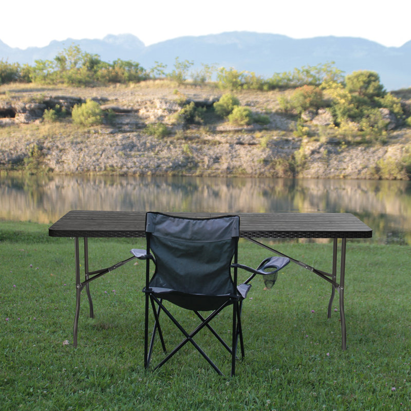 Brihany Rectangular Portable Folding Table, 73cm H x 150.5cm W x 70.5cm D