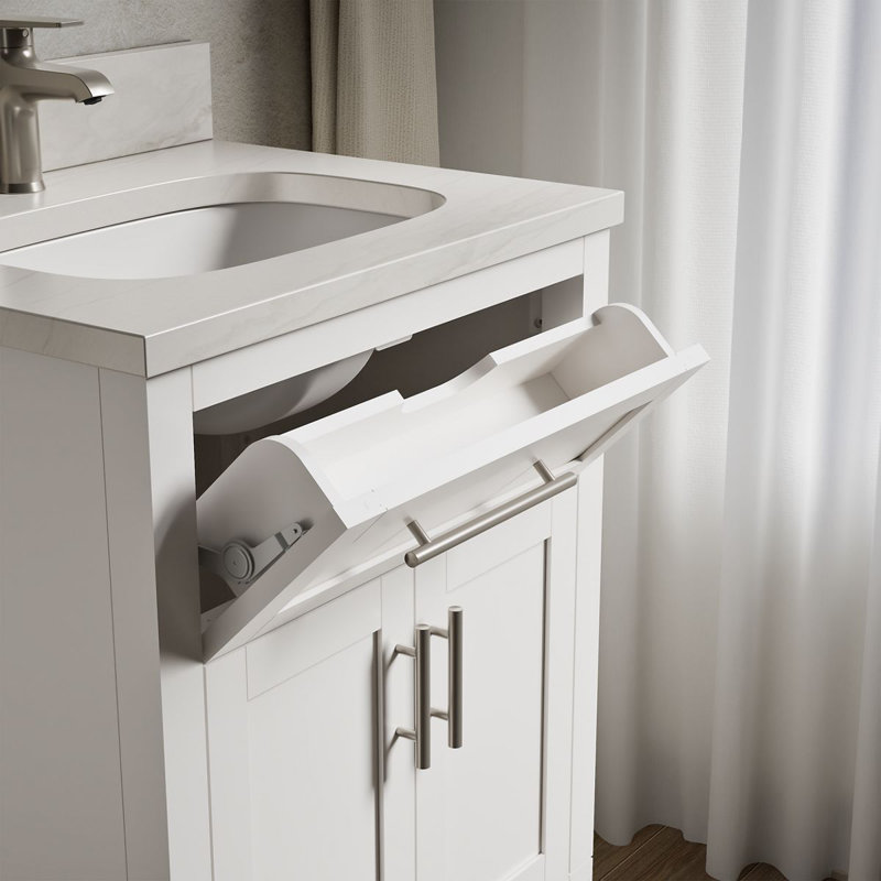31" Single Bathroom Vanity Set, White, White, 24"