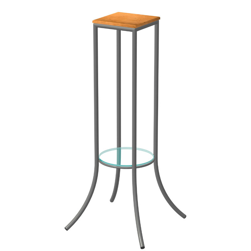 Holmestrand End Table, Dark Cherry, Silver