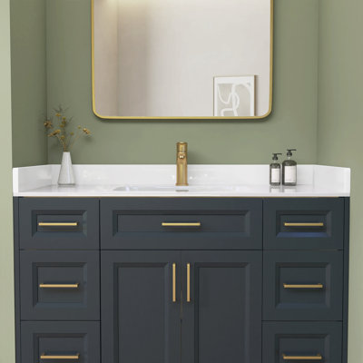 42'' W X 3.5'' H White Polished Backsplash Solid Surface Rectangular Vanity Top Splash Guard for Bathroom Countertop