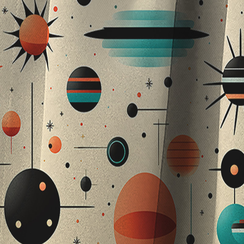 Cosmic Landscape II - Abstract Curtain - Blackout Geometric Shapes Curtain - 1 Panels, 52" W x 108" L