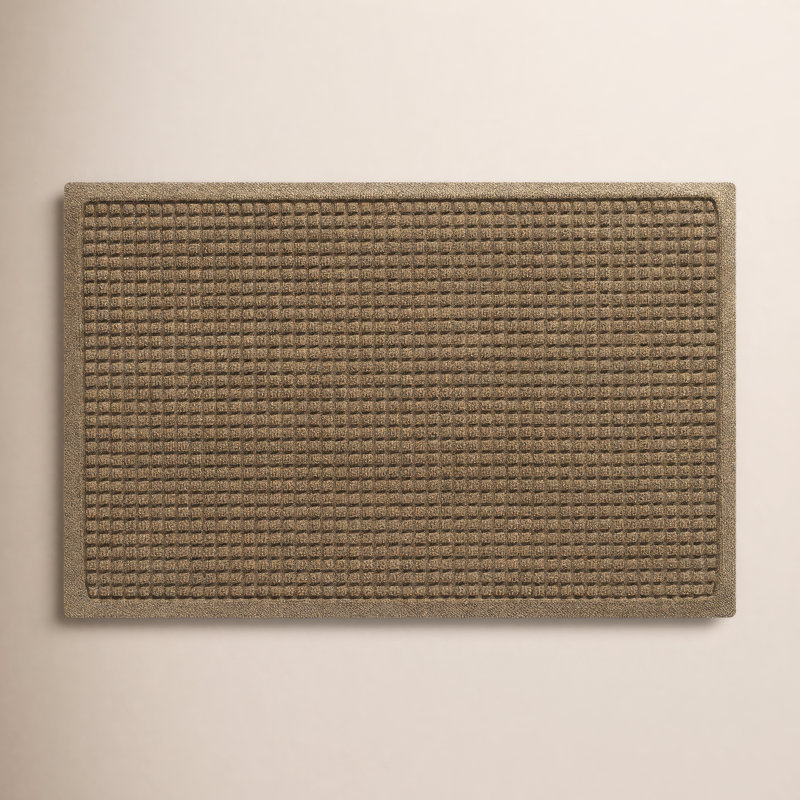 WaterHog® Squares 23 in. x 35 in. Indoor Outdoor Doormat, Camel, Rectangle 2' x 3'