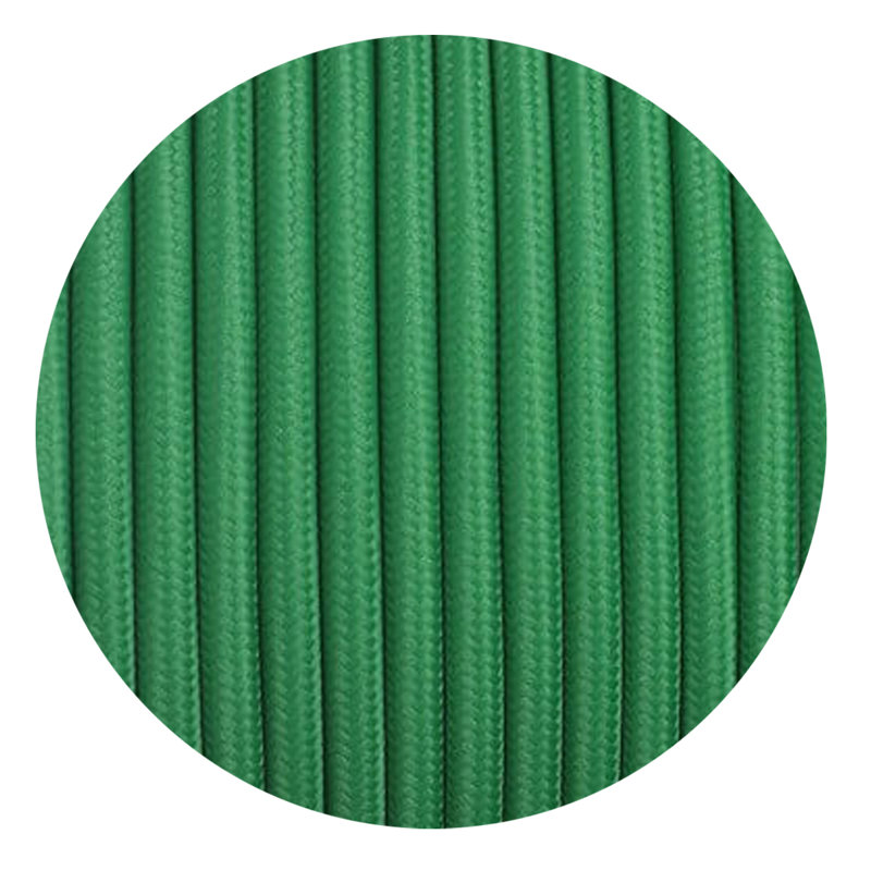Alasia Cord - Fabric Cable 1m 2 Core Round Electrical Wire for Lamps, Green